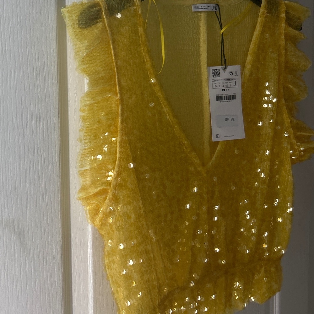 Gold sequins top